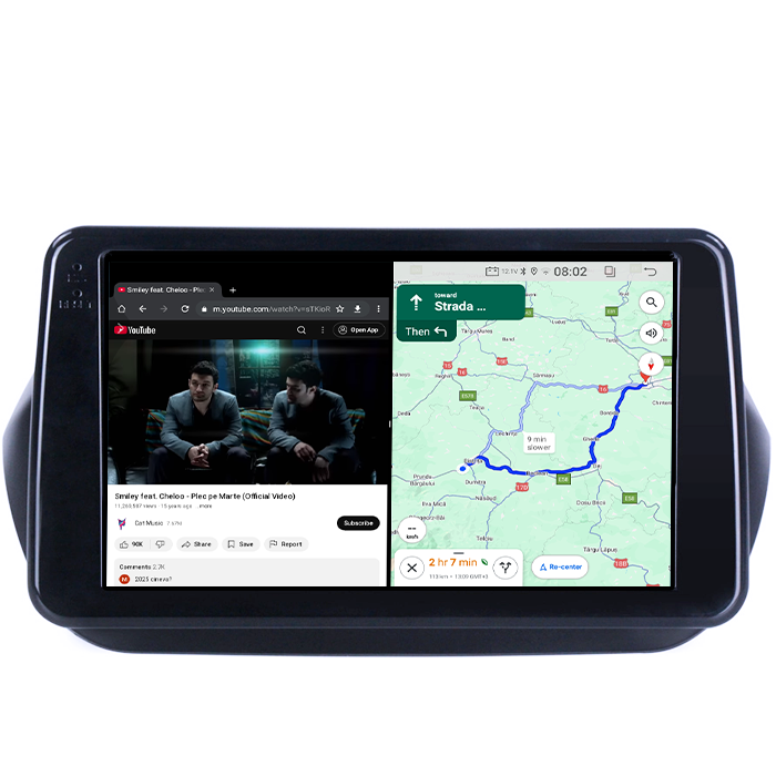Navigatie dedicata Fiat Qubo 2008-2017,4GB RAM 64GB ROM, Quadcore, Android 14, Display QLED 1K 9", DSP, Carplay&Android Auto, Suport camere AHD [4]