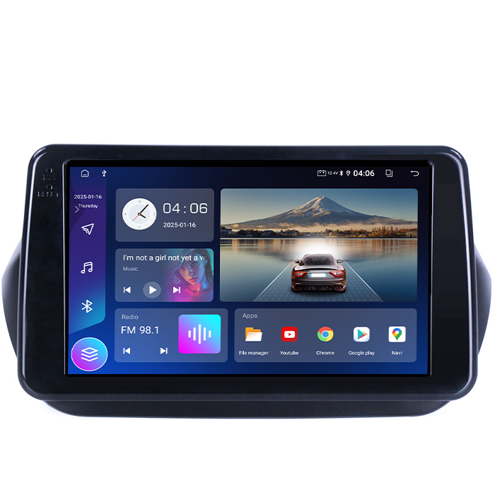 Navigatie dedicata Fiat Qubo 2008-2017,4GB RAM 64GB ROM, Quadcore, Android 14, Display QLED 1K 9", DSP, Carplay&Android Auto, Suport camere AHD [2]