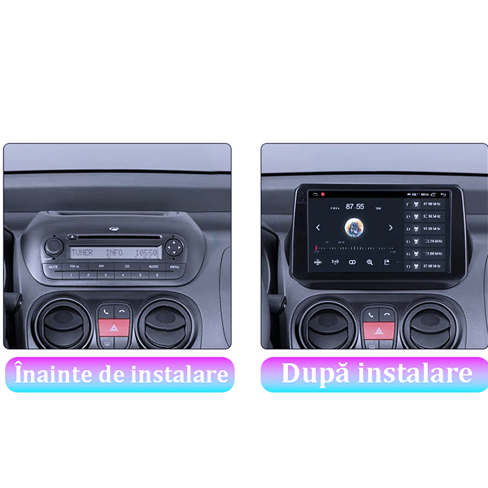 Navigatie dedicata Fiat Qubo 2008-2017, 8GB RAM 128GB ROM, Octacore, Platforma TS18, Android 13, Display QLED 9”, Suporta camera 360º, DSP, Carplay&Android Auto, SIM 4G, Ventilator Activ [3]