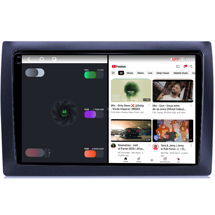 Navigatie dedicata Fiat Stilo 2010, 4GB RAM 64GB ROM, Octacore, Android 14, Display QLED 1K 9", Carplay&Android Auto, SIM 4G, Ventilator Activ [3]