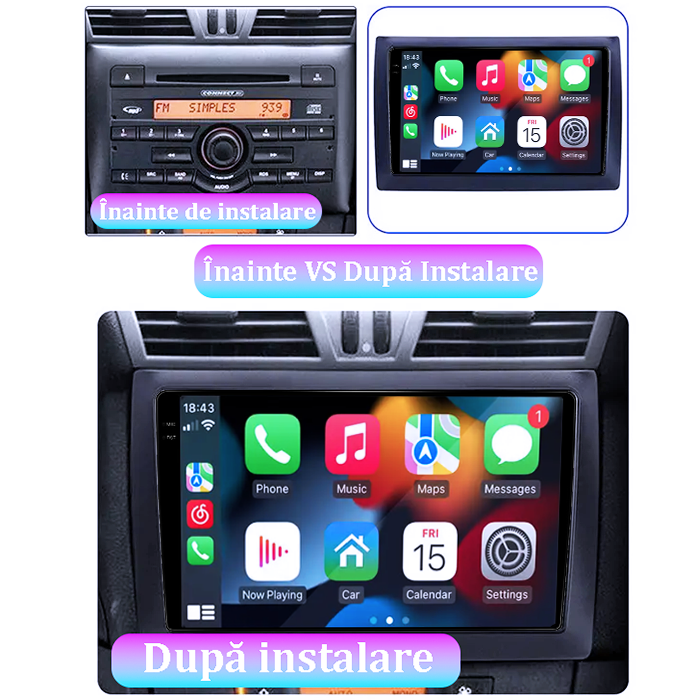 Navigatie dedicata Fiat Stilo 2010, 4GB RAM 64GB ROM, Procesor Qualcomm Octacore, Android 14, Rezolutie 2K, Display QLED 9", DSP, Carplay&Android Auto, SIM 4G [7]