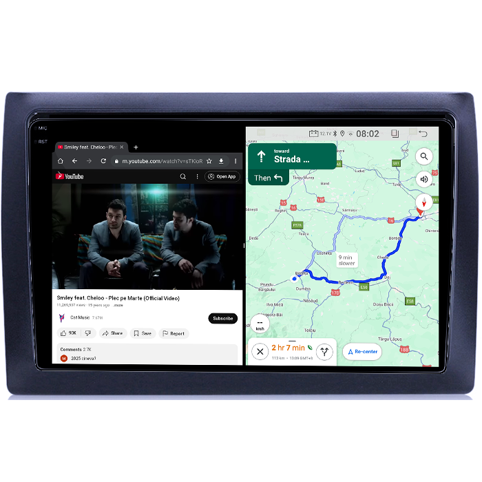 Navigatie dedicata Fiat Stilo 2010, 4GB RAM 64GB ROM, Quadcore, Android 14, Display QLED 1K 9", DSP, Carplay&Android Auto, Suport camere AHD [4]