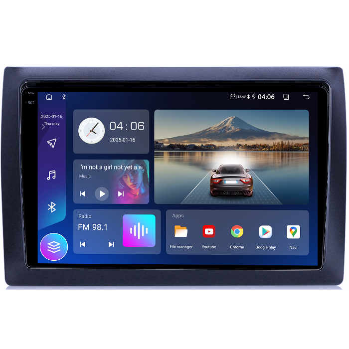 Navigatie dedicata Fiat Stilo 2010, 4GB RAM 64GB ROM, Quadcore, Android 14, Display QLED 1K 9", DSP, Carplay&Android Auto, Suport camere AHD [2]