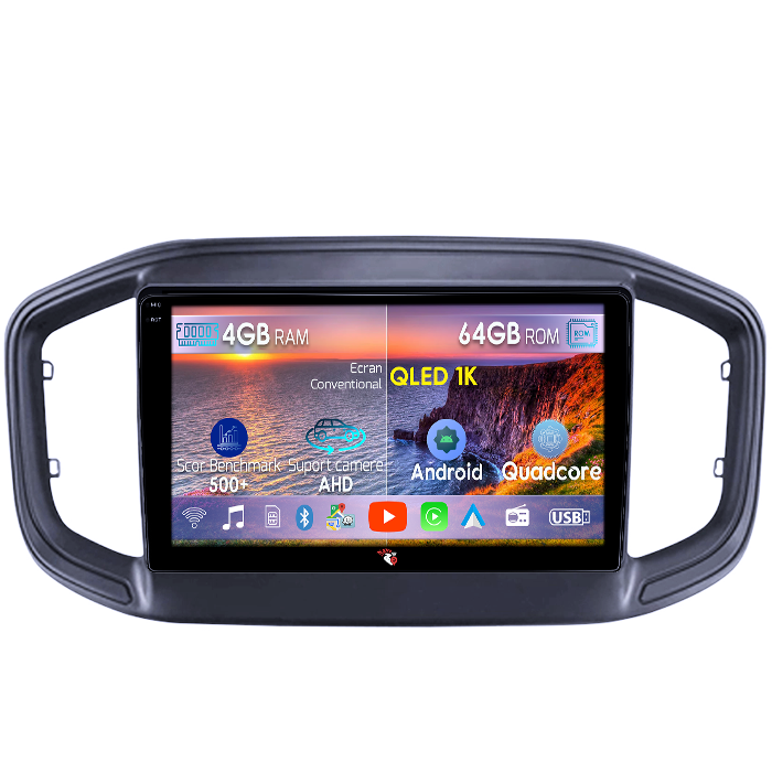Navigatie dedicata Fiat Strada 2020-2021, 4GB RAM 64GB ROM, Octacore, Android 14, Display QLED 1K 9", Carplay&Android Auto, SIM 4G, Ventilator Activ [1]