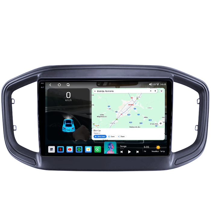 Navigatie dedicata Fiat Strada 2020-2021, 4GB RAM 64GB ROM, Octacore, Android 14, Display QLED 1K 9", Carplay&Android Auto, SIM 4G, Ventilator Activ [2]