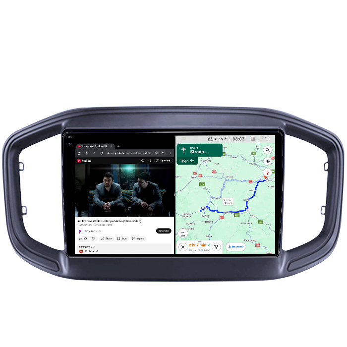 Navigatie dedicata Fiat Strada 2020-2021, 4GB RAM 64GB ROM, Quadcore, Android 14, Display QLED 1K 9", DSP, Carplay&Android Auto, Suport camere AHD [4]