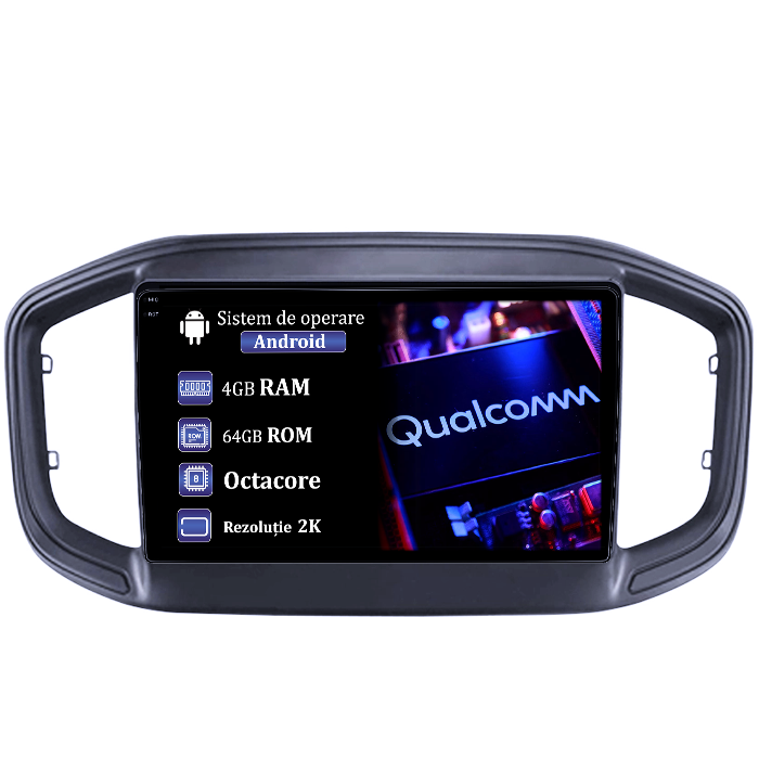 Navigatie dedicata Fiat Strada 2020-2021, 4GB RAM 64GB ROM, Procesor Qualcomm Octacore, Android 14, Rezolutie 2K, Display QLED 9", DSP, Carplay&Android Auto, SIM 4G [1]