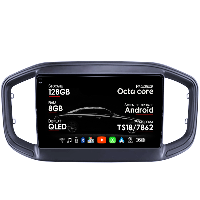 Navigatie dedicata Fiat Strada 2020-2021, 8GB RAM 128GB ROM, Octacore, Platforma TS18, Android 14, Display QLED 9", Suporta camera 360", DSP, Carplay&Android Auto, SIM 4G, Ventilator Activ [1]