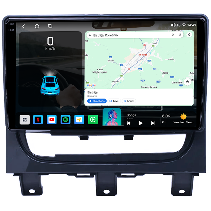 Navigatie dedicata Fiat Strada Idea 2012-2016, 4GB RAM 64GB ROM, Octacore, Android 14, Display QLED 1K 9", Carplay&Android Auto, SIM 4G, Ventilator Activ [2]