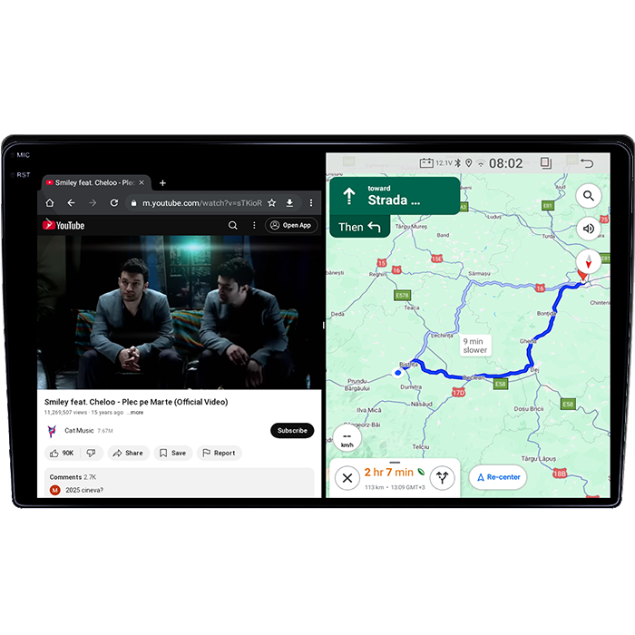 Navigatie dedicata Fiat Tipo 2022+, 12GB RAM 256GB ROM, Android, Rezolutie 2K, Display QLED, 9", DSP, Carplay, Android Auto, Internet, Youtube, Waze, Wi Fi, USB [4]