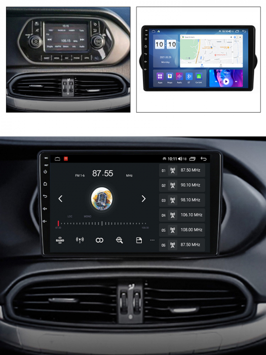 Navigatie dedicata Fiat Tipo 2015-2018, 4 GB RAM 32 ROM, Android 13, Display QLED, 9", DSP, Carplay, Android Auto, Internet, Youtube , Waze , Wi Fi , Usb , Bluetooth [7]