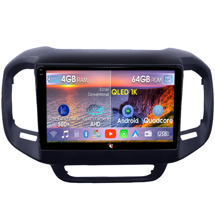 Navigatie dedicata Fiat Toro 2016-2019, 4GB RAM 64GB ROM, Octacore, Android 14, Display QLED 1K 9", Carplay&Android Auto, SIM 4G, Ventilator Activ [1]