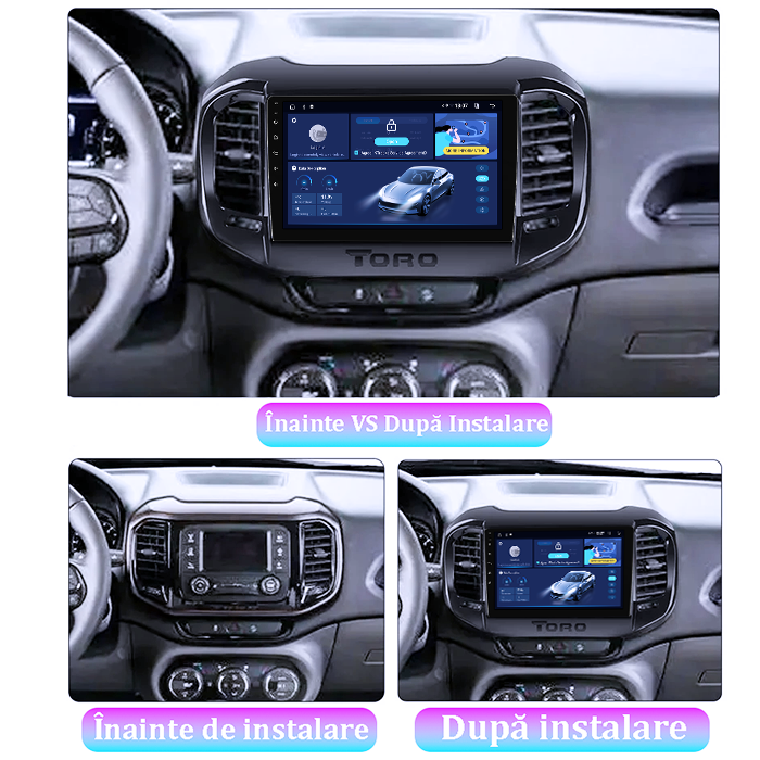 Navigatie dedicata Fiat Toro 2017-2020, 8GB RAM 128GB ROM, Octacore, Platforma TS18, Android 13, Display QLED 9”, Suporta camera 360º, DSP, Carplay&Android Auto, SIM 4G, Ventilator Activ [3]