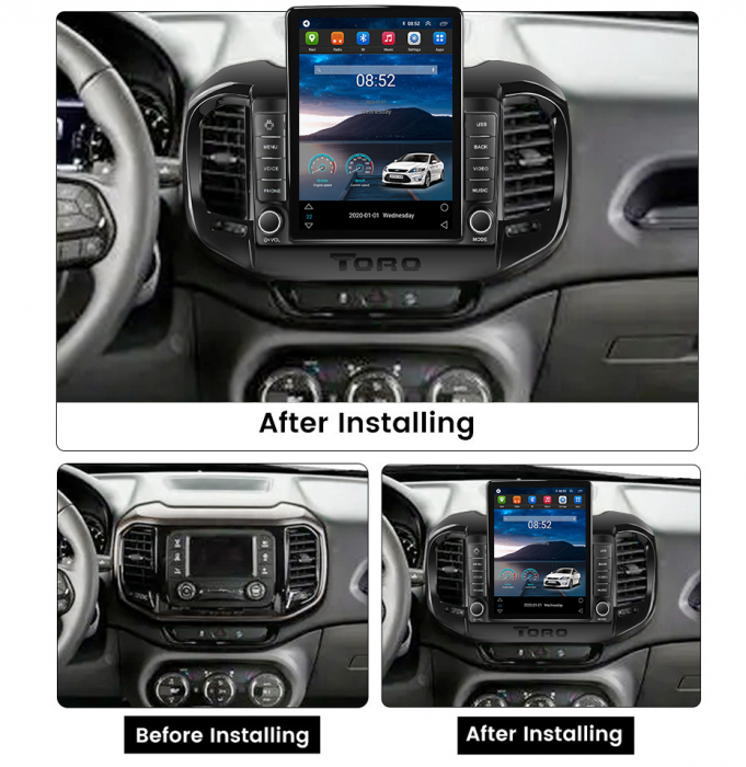Navigatie dedicata Fiat Toro 2017-2020 ,Tesla Style, ANDROID 13,Carplay&Android Auto, 10 inch , 8+128GB, Internet, Aplicatii, Waze, Gps [3]