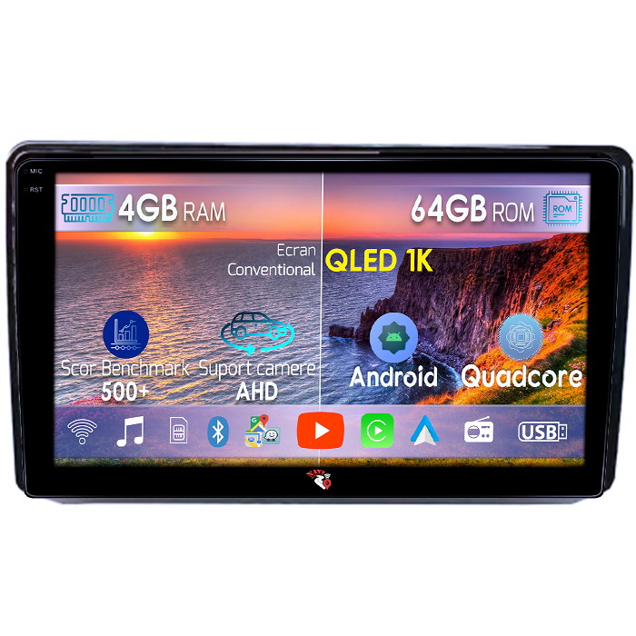 Navigatie dedicata Fiat Viaggio/Ottimo, 4GB RAM 64GB ROM, Octacore, Android 14, Display QLED 1K 9", Carplay&Android Auto, SIM 4G, Ventilator Activ [1]