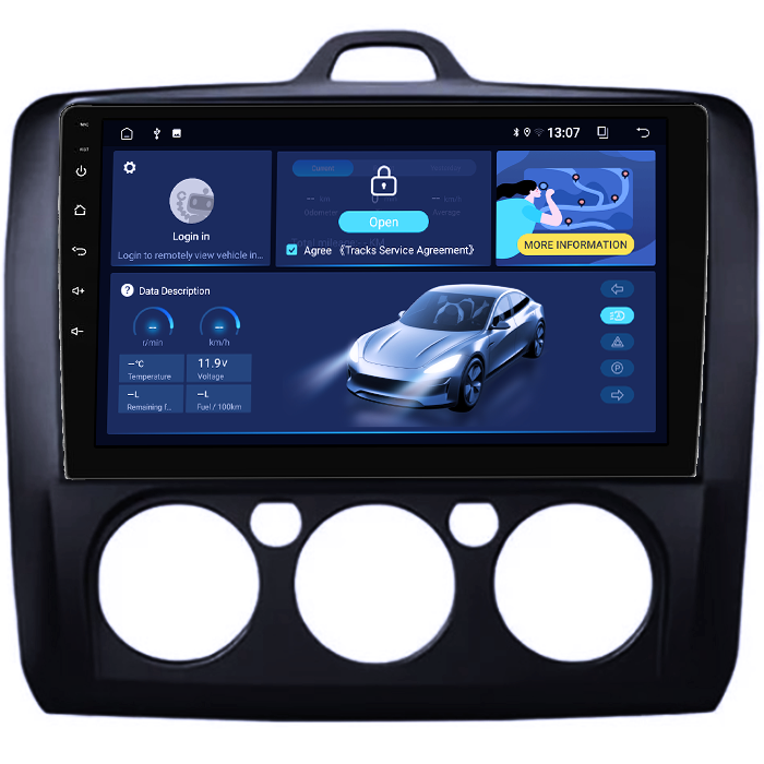 (Resigilata) Navigatie dedicata Focus 2004-2011 Clima Manuala, Neagra, 2GB RAM 32GB ROM, Quad Core, Display 9" IPS Full HD, Carplay&Android Auto, Android 14, , Suport camere AHD [4]