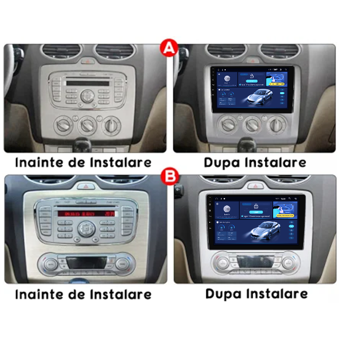 Navigatie dedicata Focus 2004-2011 Clima Automata, Neagra, 8GB RAM 128GB ROM, Octacore, Platforma TS18, Android 14, Display QLED 9”, Suporta camera 360º, DSP, Carplay&Android Auto, SIM 4G, Ventilator [5]