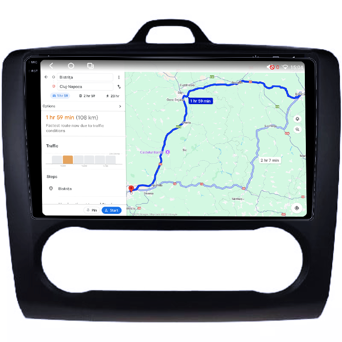Navigatie dedicata Focus 2004-2011 Clima Automata, Neagra, 4GB RAM 64GB ROM, Octacore, Android 14, Display QLED 1K 9", Carplay&Android Auto, SIM 4G, Ventilator Activ [6]