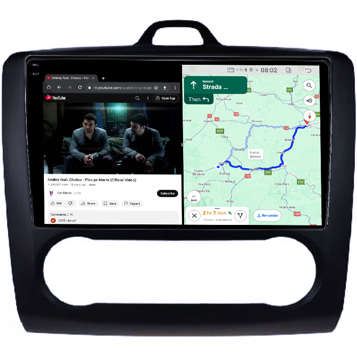 Navigatie dedicata Focus 2004-2011 Clima Automata, Neagra, 4GB RAM 64GB ROM, Quadcore, Android 14, Display QLED 1K 9", DSP, Carplay&Android Auto, Suport camere AHD [4]