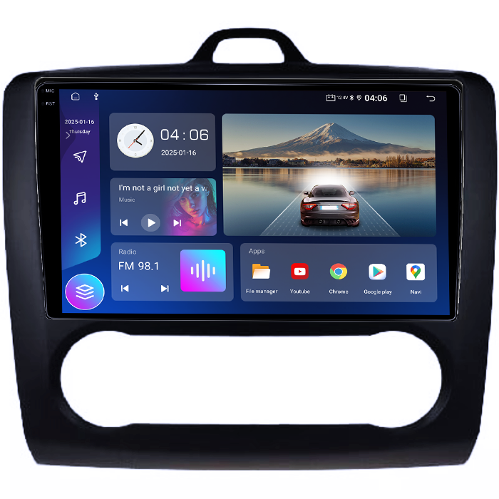 Navigatie dedicata Focus 2004-2011 Clima Automata, Neagra, 4GB RAM 64GB ROM, Quadcore, Android 14, Display QLED 1K 9", DSP, Carplay&Android Auto, Suport camere AHD [3]