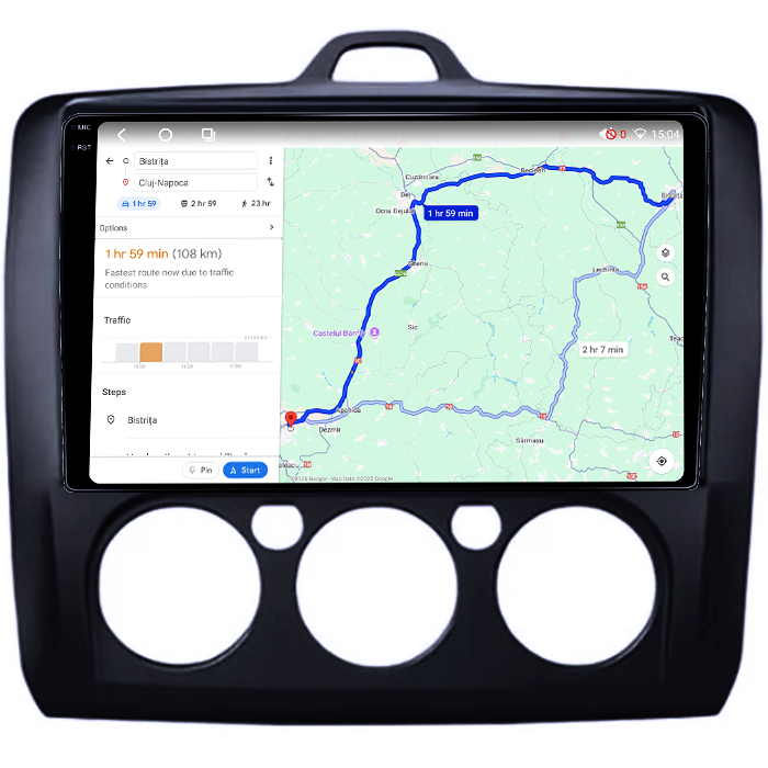 Navigatie dedicata Focus 2004-2011 Clima Manuala, Neagra, 4GB RAM 64GB ROM, Octacore, Android 14, Display QLED 1K 9", Carplay&Android Auto, SIM 4G, Ventilator Activ [5]