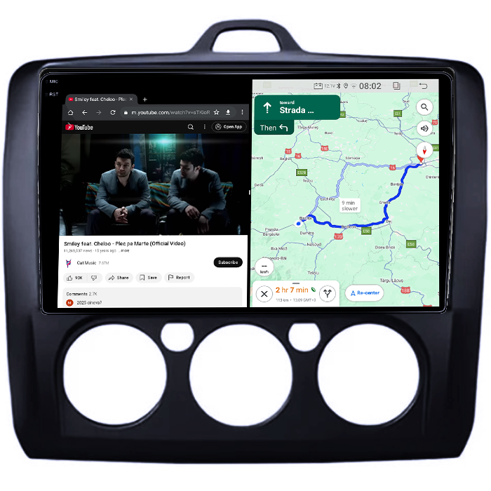 Navigatie dedicata Focus 2004-2011 Clima Manuala, Neagra, 4GB RAM 64GB ROM, Quadcore, Android 14, Display QLED 1K 9", DSP, Carplay&Android Auto, Suport camere AHD [4]
