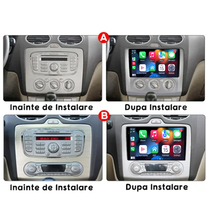 Navigatie dedicata Focus 2004-2011 Clima Manuala, Neagra, 4GB RAM 64GB ROM, Procesor Qualcomm Octacore, Android 14, Rezolutie 2K, Display QLED 9", DSP, Carplay&Android Auto, SIM 4G [7]