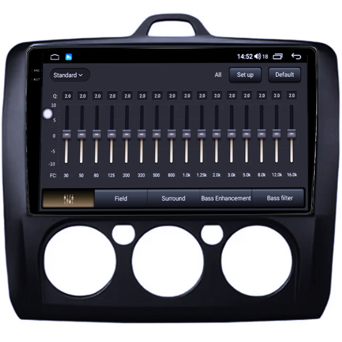 Navigatie dedicata Focus 2004-2011 Clima Manuala, Neagra, 8GB RAM 128GB ROM, Octacore, Platforma TS18, Android 14, Display QLED 9", Suporta camera 360", DSP, [3]