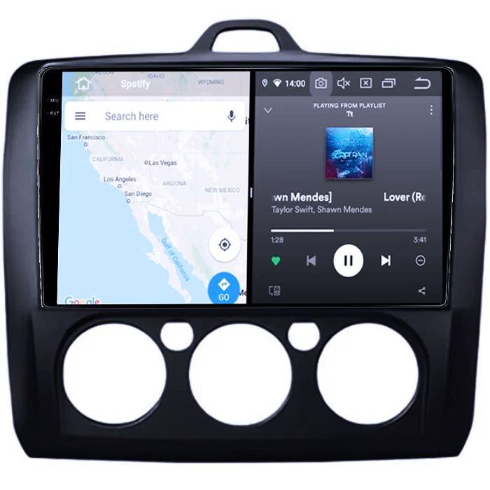 Navigatie dedicata Focus 2004-2011 Clima Manuala, Neagra, 8GB RAM 128GB ROM, Octacore, Platforma TS18, Android 14, Display QLED 9", Suporta camera 360", DSP, [2]