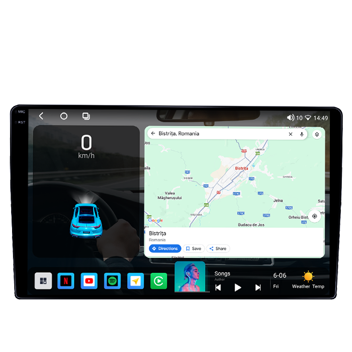 Navigatie dedicata Ford Custom 2013-2022, 4GB RAM 64GB ROM, Octacore, Android 14, Display QLED 1K 9", Carplay&Android Auto, SIM 4G, Ventilator Activ [2]