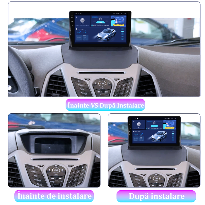 Navigatie dedicata Ford Ecosport 2013-2017, 4GB RAM 64GB ROM, Quadcore, Android 14, Display QLED 1K 9", DSP, Carplay&Android Auto, Suport camere AHD [5]