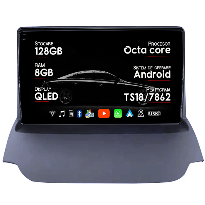 Navigatie dedicata Ford Ecosport 2013-2017, 8GB RAM 128GB ROM, Octacore, Platforma TS18, Android 14, Display QLED 9", Suporta camera 360", DSP, Carplay&Android Auto, SIM 4G, Ventilator Activ [1]