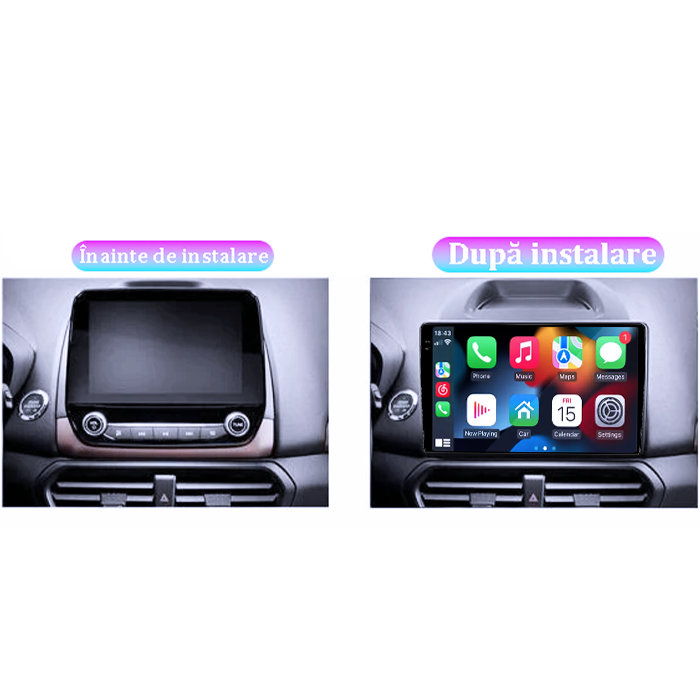 Navigatie dedicata Ford Fiesta 2018+, 8GB RAM 128GB ROM, Octacore, Platforma TS18, Android 14, Display QLED 9", Suporta camera 360", DSP, Carplay&Android Auto, SIM 4G [4]