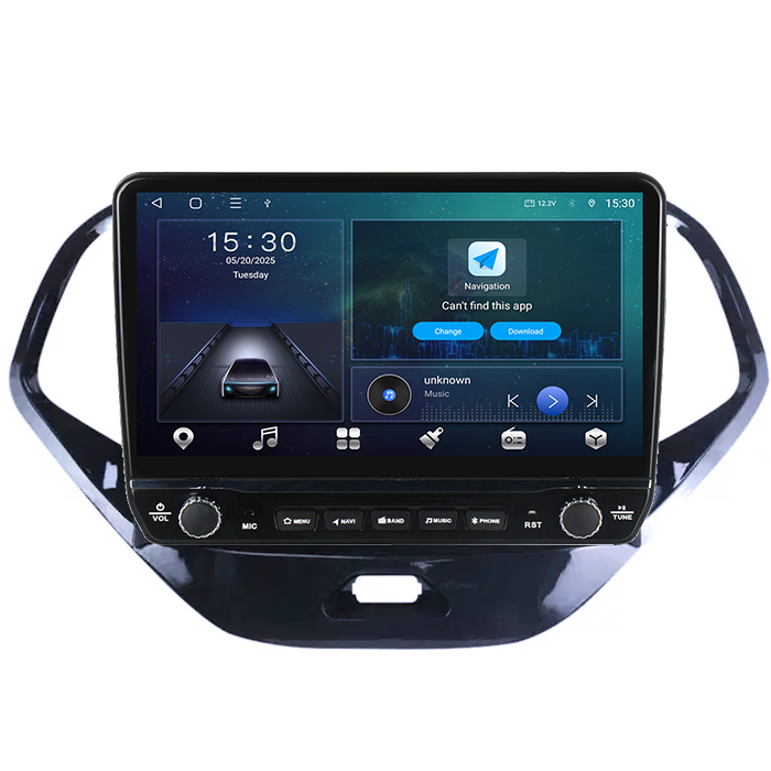 Navigatie dedicata Ford Figo/KA 2015-2018 Tesla cu butoane rotative model 2024, 4GB RAM 64GB ROM, Procesor Quadcore, Android 14, Display QLED 10", DSP, Carplay&Android Auto [7]