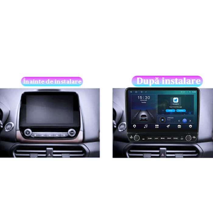 Navigatie dedicata Ford Ecosport 2018-2024 Tesla cu butoane rotative model 2024, 4GB RAM 64GB ROM, Procesor Quadcore, Android 14, Display QLED 10", DSP, Carplay&Android Auto [2]
