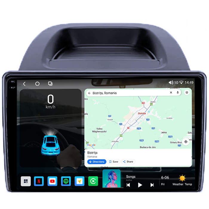 Navigatie dedicata Ford Ecosport 2018-2023, 4GB RAM 64GB ROM, Octacore, Android 14, Display QLED 1K 9", Carplay&Android Auto, SIM 4G, Ventilator Activ [2]