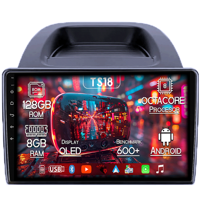 Navigatie dedicata Ford Ecosport ( 2018 - 2023 ), 8GB RAM 128GB ROM, Octacore, Platforma TS18, Android 13, Display QLED 9”, Suporta camera 360º, DSP, Carplay&Android Auto, SIM 4G, Ventilator Activ [1]