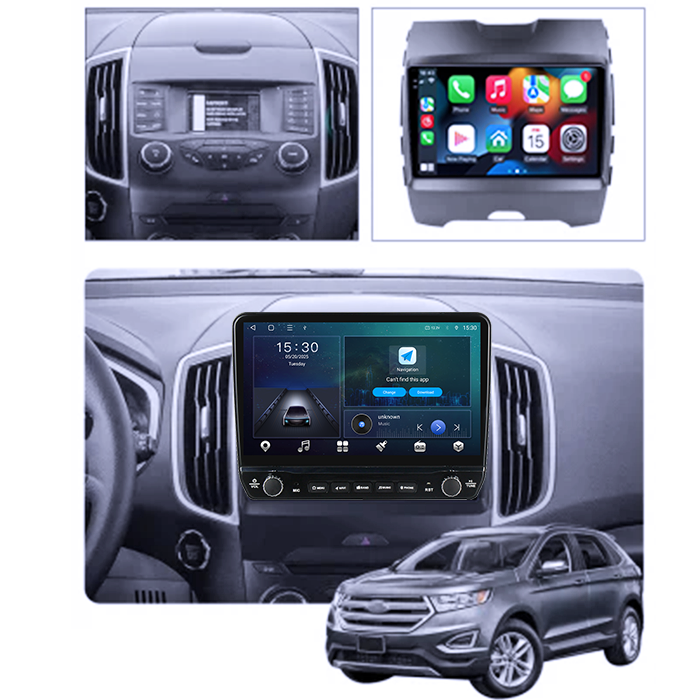 Navigatie dedicata Ford Edge 2015-2018 Tesla cu butoane rotative model 2024, 4GB RAM 64GB ROM, Procesor Quadcore, Android 14, Display QLED 10", DSP, Carplay&Android Auto [3]