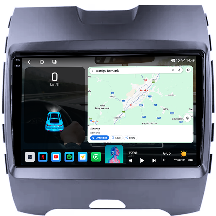 Navigatie dedicata Ford Edge 2015-2018, 4GB RAM 64GB ROM, Octacore, Android 14, Display QLED 1K 9", Carplay&Android Auto, SIM 4G, Ventilator Activ [2]
