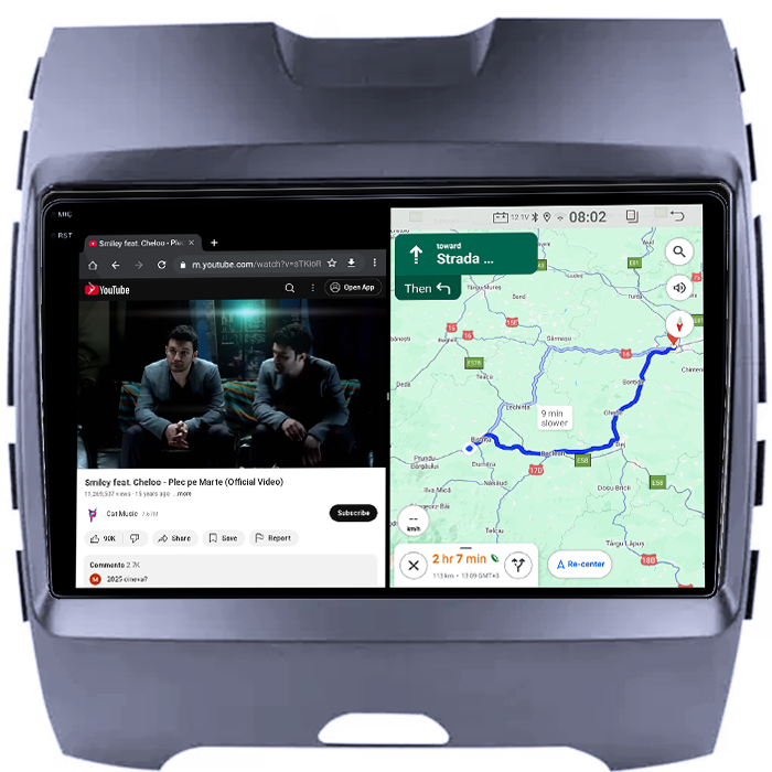 Navigatie dedicata Ford Edge 2015-2018, 4GB RAM 64GB ROM, Quadcore, Android 14, Display QLED 1K 9", DSP, Carplay&Android Auto, Suport camere AHD [5]