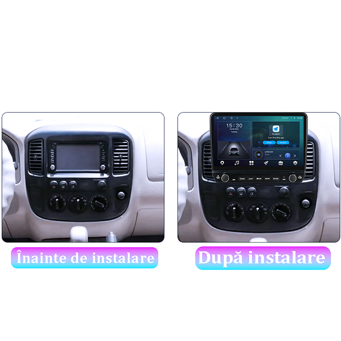 Navigatie dedicata Ford Escape 2000-2007 Tesla cu butoane rotative model 2024, 4GB RAM 64GB ROM, Procesor Quadcore, Android 14, Display QLED 10", DSP, Carplay&Android Auto [5]
