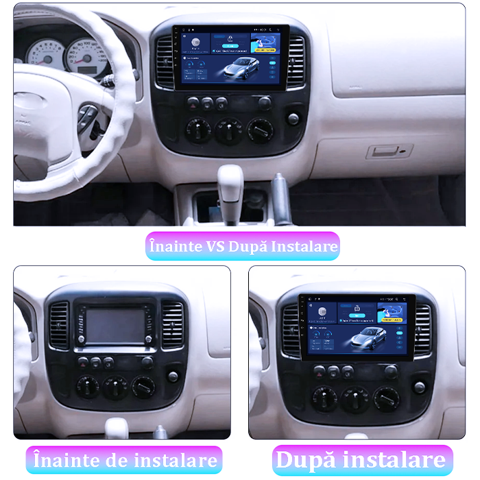 Navigatie dedicata Ford Escape 2000-2007, 4GB RAM 64GB ROM, Octacore, Android 14, Display QLED 1K 9", Carplay&Android Auto, SIM 4G, Ventilator Activ [4]