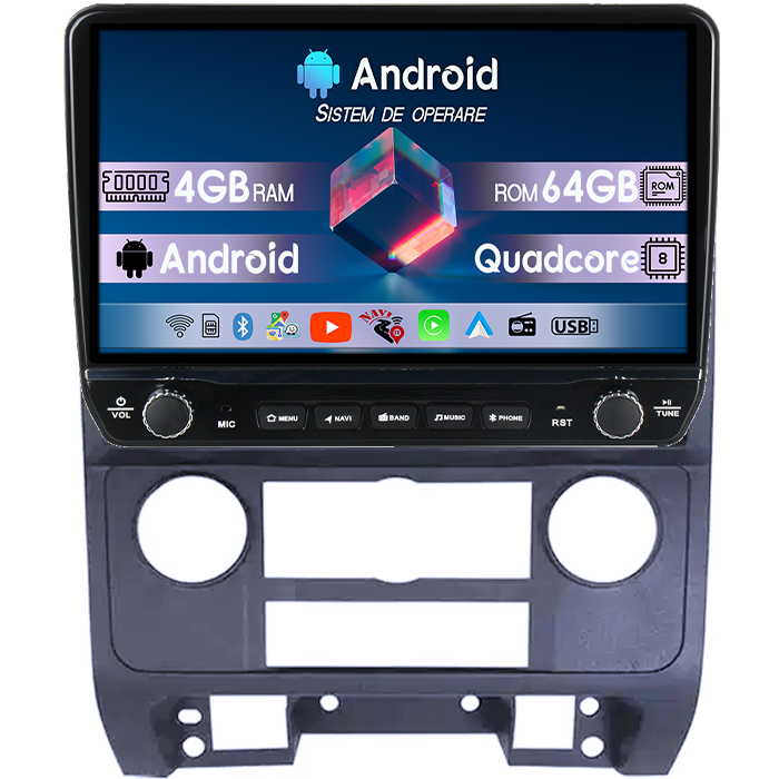 Navigatie dedicata Ford Escape 2007-2012 Tesla cu butoane rotative model 2024, 4GB RAM 64GB ROM, Procesor Quadcore, Android 14, Display QLED 10", DSP, Carplay&Android Auto [1]