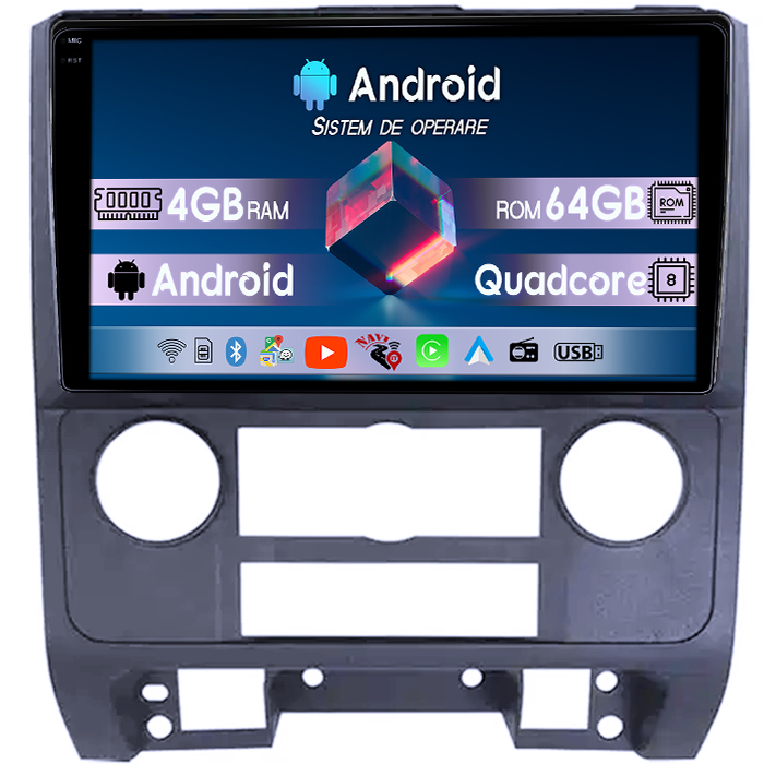 Navigatie dedicata Ford Escape 2007-2012, 4GB RAM 64GB ROM, Quadcore, Android 14, Display QLED 1K 9", DSP, Carplay&Android Auto, Suport camere AHD [1]
