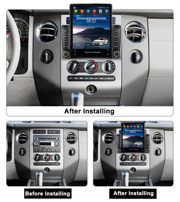 Navigatie dedicata Ford Expedition 2007-2017 ,Tesla Style, ANDROID 13,Carplay&Android Auto, 10 inch , 8+128GB, Internet, Aplicatii, Waze, Gps [3]