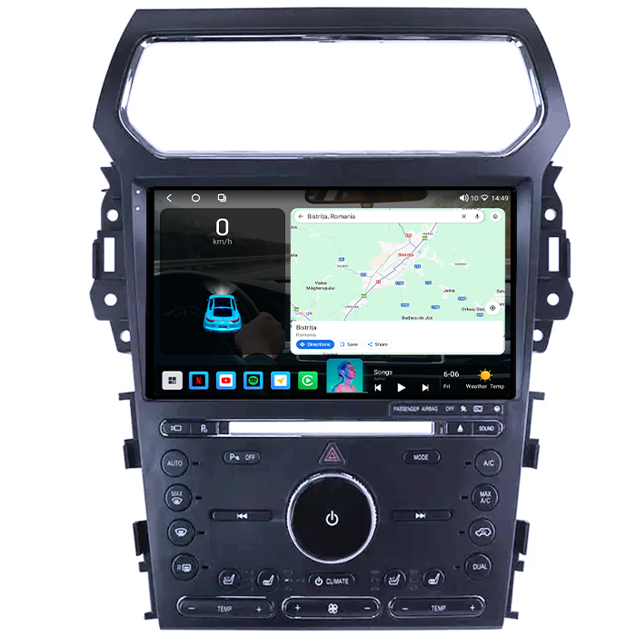 Navigatie dedicata Ford Explorer 2011-2019, 4GB RAM 64GB ROM, Octacore, Android 14, Display QLED 1K 10", Carplay&Android Auto, SIM 4G, Ventilator Activ [2]