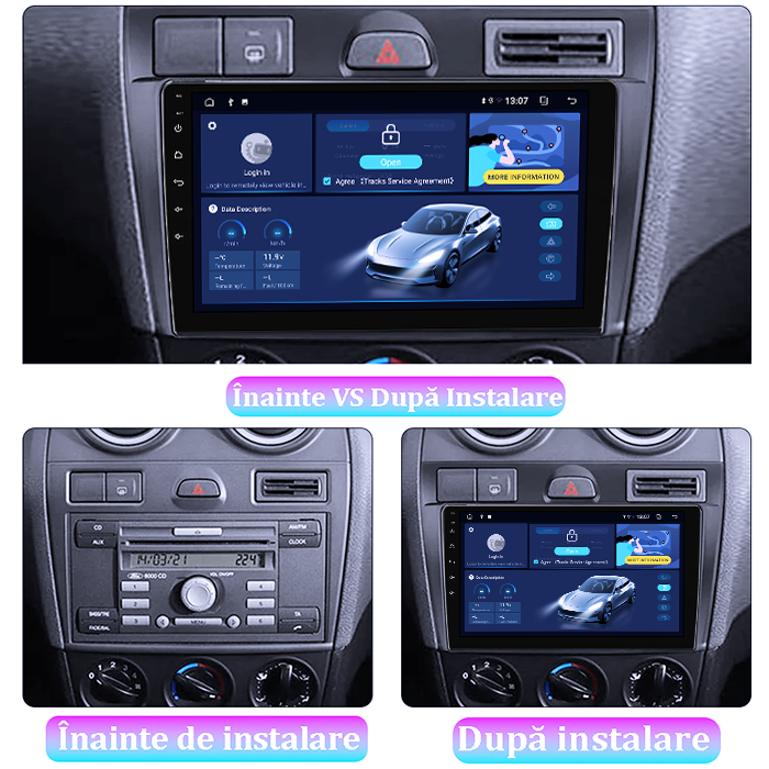 Navigatie dedicata Ford Fiesta Mk5 2002-2008 DUDU3, 4GB RAM 64GB ROM, Octacore, Platforma 8581, Android, Display QLED 9", DSP, Carplay&AndroidAuto [6]