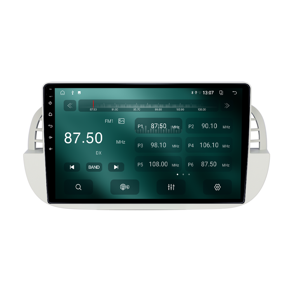 Navigatie dedicata Fiat 500 2007-2015 Beige, 4GB RAM 64GB ROM, Quadcore, Android 14, Display QLED  9", DSP, Carplay&Android Auto, Suport camere AHD [3]