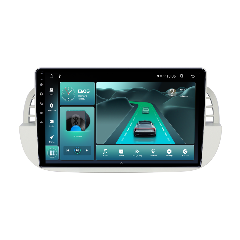 Navigatie dedicata Fiat 500 2007-2015 Beige, 8GB RAM 128GB ROM, Octacore, Platforma TS18, Android 14, Display QLED 9", Suporta camera 360", DSP, Carplay&AndroidAuto [2]