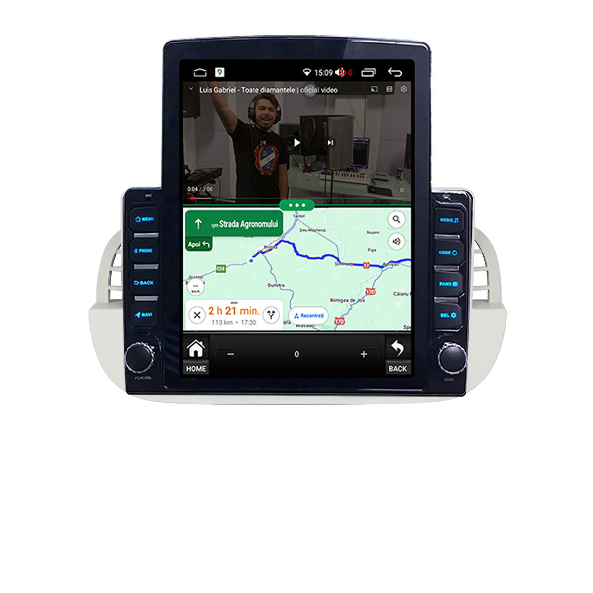 Navigatie dedicata Fiat 2007-2015 500 Beige Tesla Style, ANDROID 13, 9.7 inch , 8+128GB, Internet, Aplicatii, Waze, GPS [5]